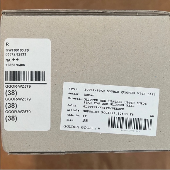 Authentic Golden Goose Superstar Glitter White & Seed Pearl Size 38 - Picture 7 of 10